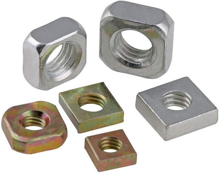 50Pcs Color Zinc M5x11x4 mm Metric Square Nuts Carbon Steel ZincPlated