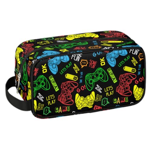 Bardic Travel Toiletry Bag for Boys, Video Games Waterproof Hanging Dopp Kit for Men, Shaving Bag with Large Capacity for Travel,Sports Shower