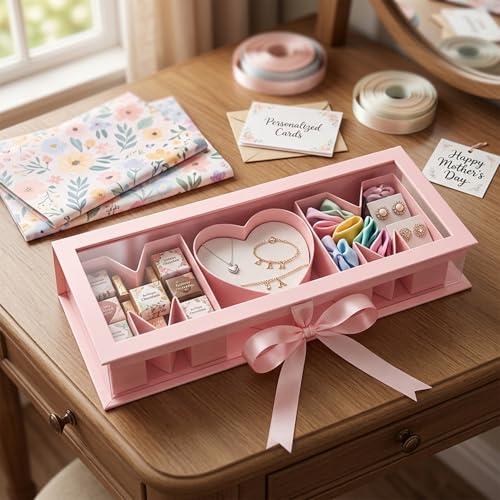 Boîte à fleurs élégante multi-compartiments avec ruban satiné