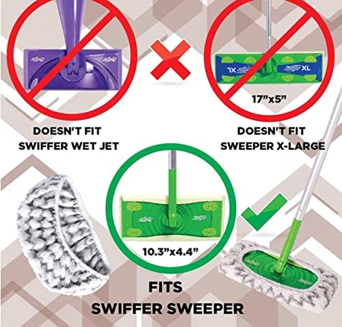 AMSAMOTION Microfiber Reusable Mop Pads Compatible For Swiffer Sweeper Mops