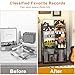 Cottage Charm 5-Tier Vinyl Record Storage Stand Holder with Record Display Shelf, Large Capacity Vinyl Organizer,250-320 Albums Storage Metal Record Rack for LP, CD, DVD, Magazine, Books