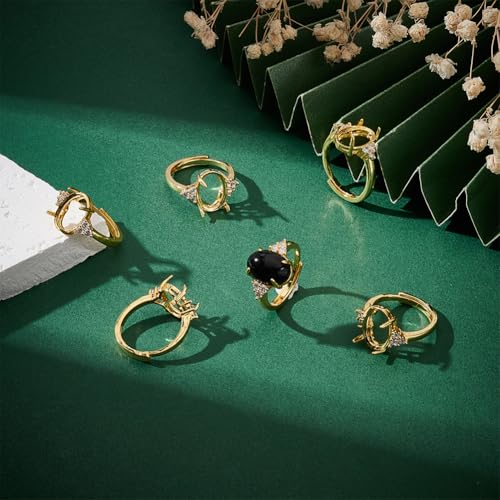 Bases de anillo de circonita cúbica ajustables para talleres de joyería DIY 4