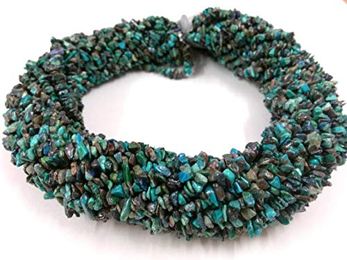 WORLD WIDE GEMSBEADS GEMSTONE 5 Strand Natural Chrysocolla Gemstone Chip beads, 34 Inch full strand wholesale price,Loose Gemstone Smooth Plain Beads Code-HIGH-2520