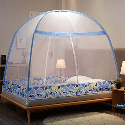 Moustiquaire de lit pliable à fermeture éclair double porte