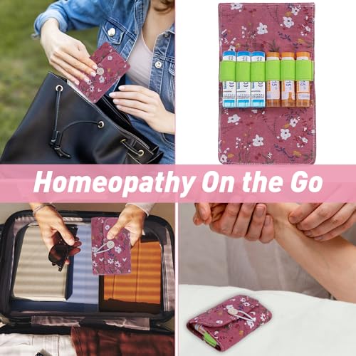 Image of Klawdsky Homeopathic Storage Case Homeopathic Carrying Case Box Foldable Homeopathic Bag Homeopathic Organizer for 6 Tubes Homeopathy at Home Travel Kit - Without Tubes