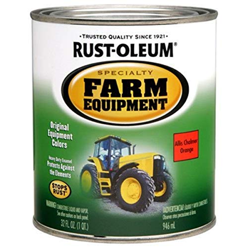 Image of Rust-Oleum 7458502 Specialty Farm Equipment Brush On Paint, Quart, Allis Chalmers Orange
