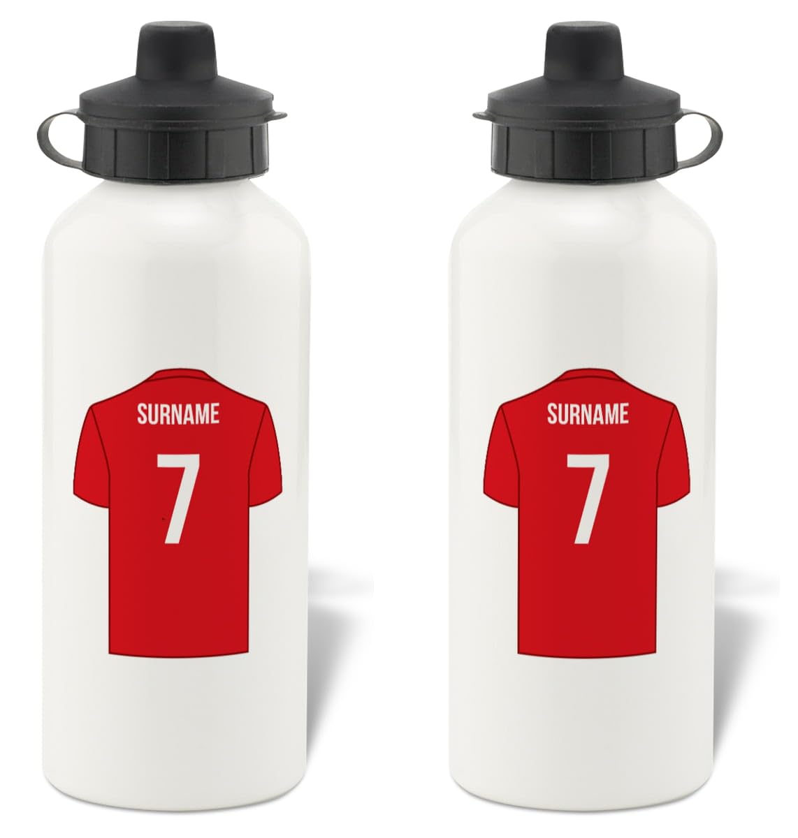 Personalised Football Shirt Design Aluminium Water Bottle for Liverpool FC fans - 600ml - White Bottle