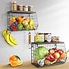 Hanging kitchen baskets hanging baskets for organizing wall vegetable basket storage potato and onion storage bin wire storage containers w5 hooks for hanging banana coffee cups and knives  urban country home decor