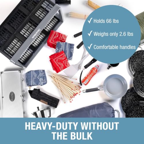 Image of CleverMade Collapsible Utility Crate For Storage, 45L 1 Pack, Stone