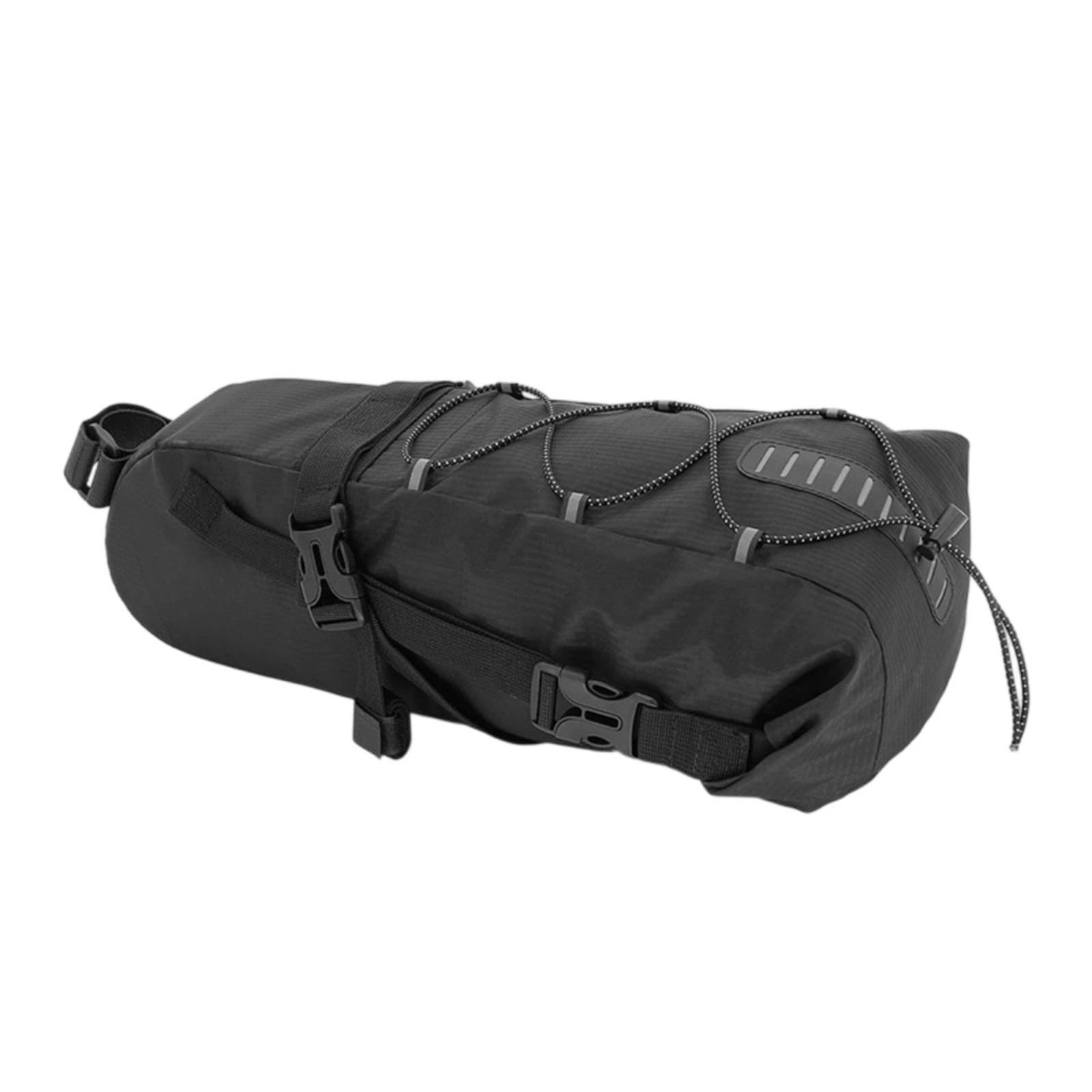 Harilla Bolsa Sillín con Cierre Enrollable Ajustable Bolsa Asiento Bicicleta con Hebillas Ajustables Portátil para Cicli