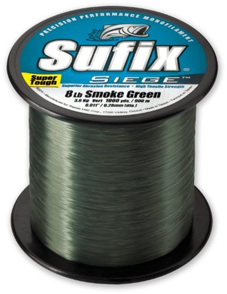 Sufix Siege 3000-Yards Spool Size Fishing Line (Smoke Green, 12-Pound)