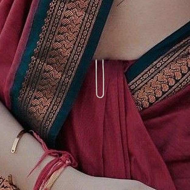 Image of Glaze Silver U Saree & Dupatta Pins for Women - Strong Holding Clips for Pallu, Waist Pleats & Heavy Sarees - Pack of 12