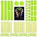 DONQL 64 Stück Reflektoraufkleber Set Reflektoren Aufkleber Sticker Reflektor Fahrrad Reflective Tape Reflexfolie Selbstklebend Reflektierende Aufkleber für Fahrrädern und Helmen (Grün)