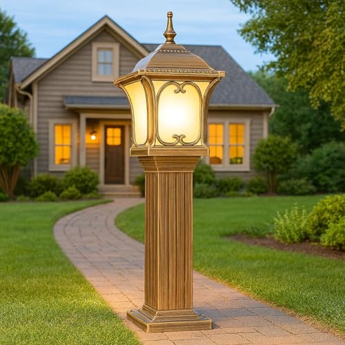 Image of GIGAWATTS GW-AP-30G Outdoor Garden Light - 101% Rust & Waterproof Die-Casting Aluminium Exterior Lamp for Garden, Boundary Street & Home Entrances (B22 Holder, Bulb Not Included, Gold)