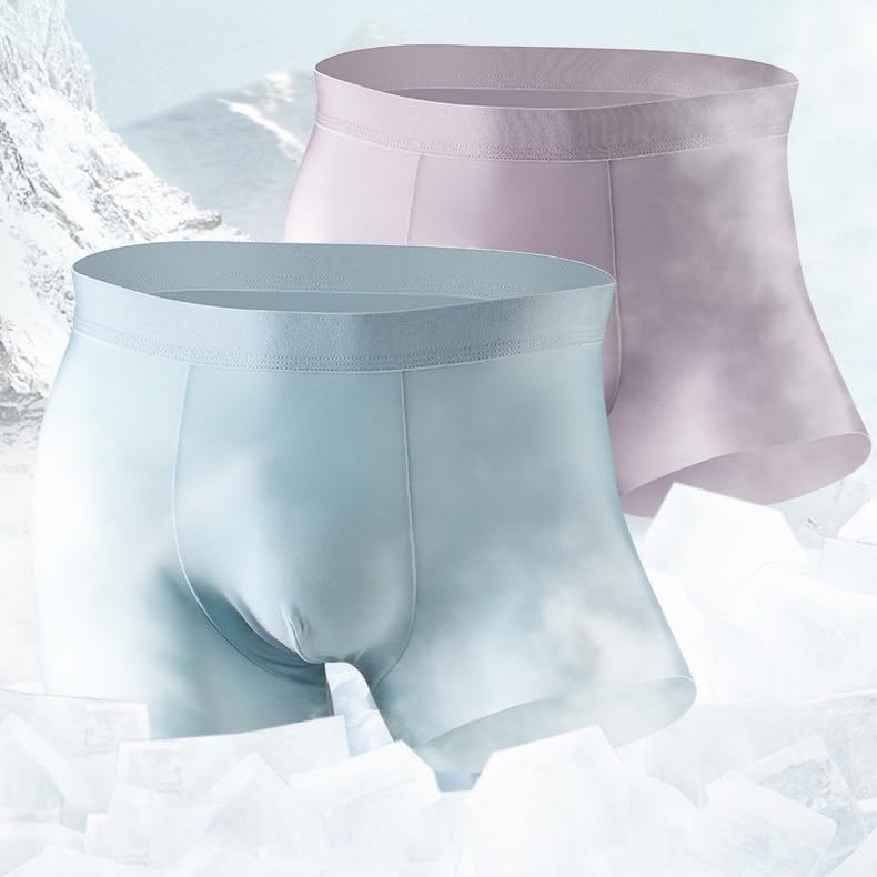 Mens Boxers Shorts Ice Silk, Men Panties Seamless Underwear Mesh Boxer Panties Male Ultra-Thin Breathable Briefs2