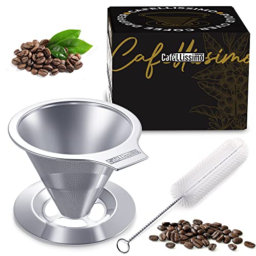 Cafellissimo Paperless Pour Over Kaffeemaschine, 188 (304) Edelstahl, wiederverwendbar, Tropfkegel, Kaffeefilter… – Bild 6