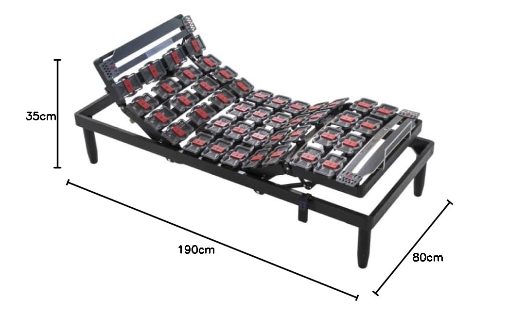 Baldiflex - Rete Elettrica Singola 80x190 cm Ergonomica, Infinity Elettrica, Telaio in Legno, Speciali ammortizzatori