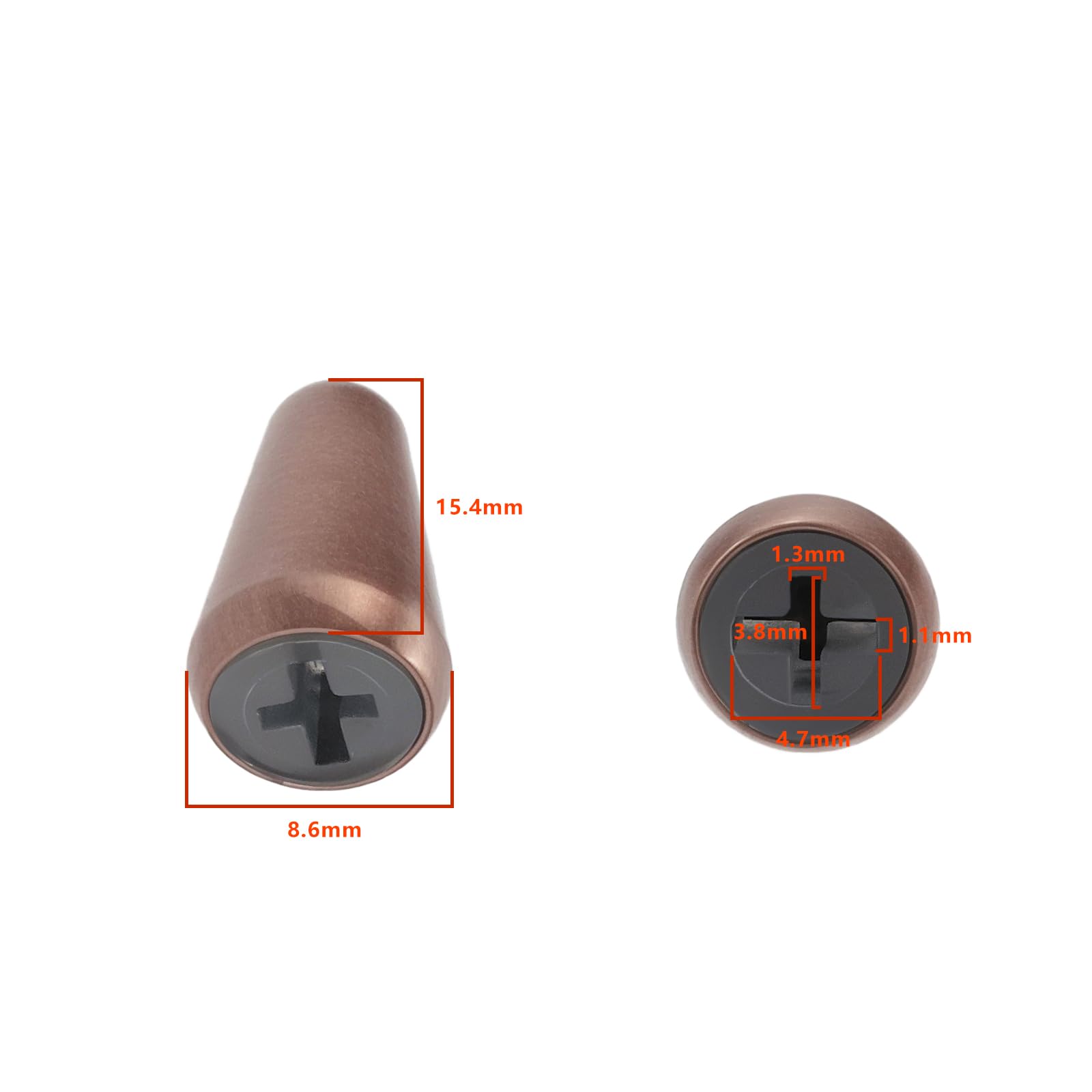 LT Easiyl 4pcs Guitar 5 Way Pickup Switch Tip Metal Switch Knob Compatible with Fender Strats Compatible with ST Guitars Compatible with Oak Grigsby Switch (Antique Copper Red) - Image 4