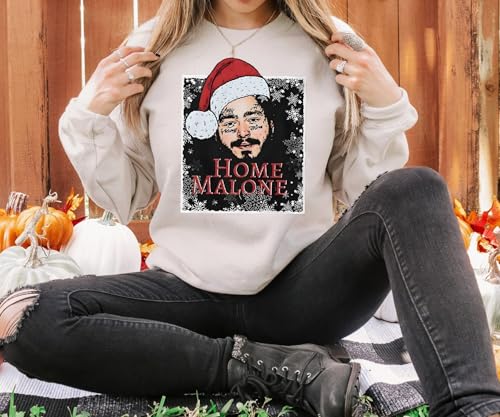 Home Malone Christmas Sweatshirt, Funny Christmas Sweatshirt, Ugly Christmas Sweatshirt, Unisex Crewneck Sweatshirt4