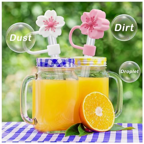 Image of Straw Cover Cap for Stanley Cup,Silicone Straw Topper 10mm 0.4in Dust-Proof Reusable Straw Tips Lids,Straw Tip Covers for Stanley Cups Accessories