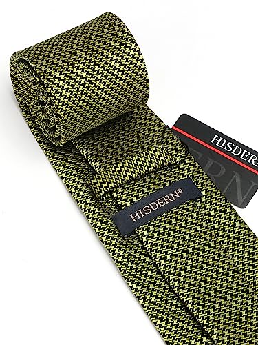 Image of HISDERN Mens Ties Solid Color Tie and Pocket Square Set Classic Woven Formal Neckties & Handkerchief Wedding Party