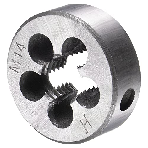 sourcing map Tap and Die Set Metric M14 x 2, HSS (High Speed Steel) Titanium Plated Machine Straight Flute Thread Screw Tap, Alloy Steel Round Threading Die 4 sourcing map Tap and Die Set Metric M14 x 2, HSS (High Speed Steel) Titanium Plated Machine Straight Flute Thread Screw Tap, Alloy Steel Round Threading Die - Image 4
