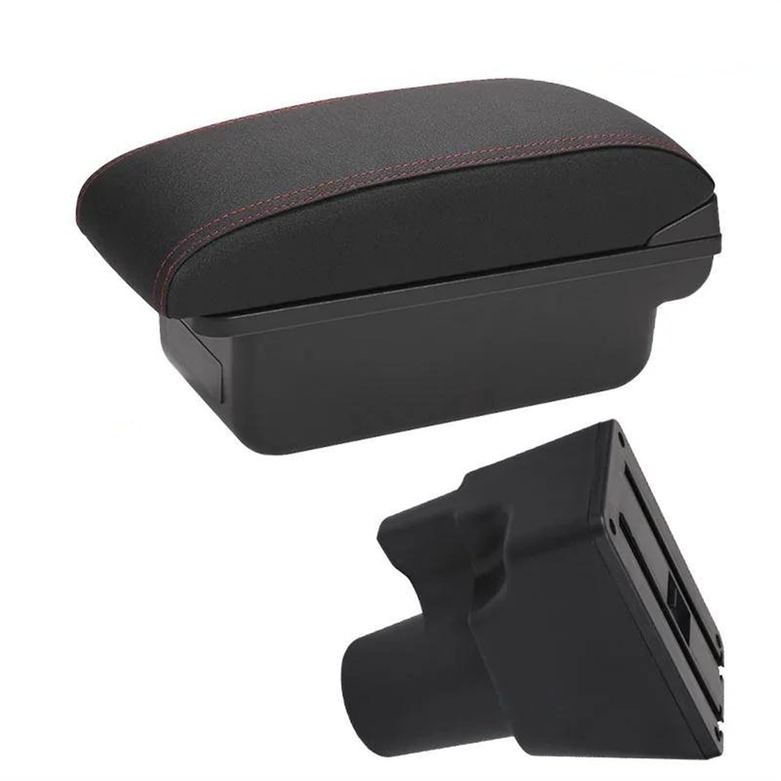 NMJLQW Storage Rack Car Center Console Storage Box Multifunctional Armrest Storage Box Interior Accessories For Picanto 3X-Line(C1 Black red NO USB)