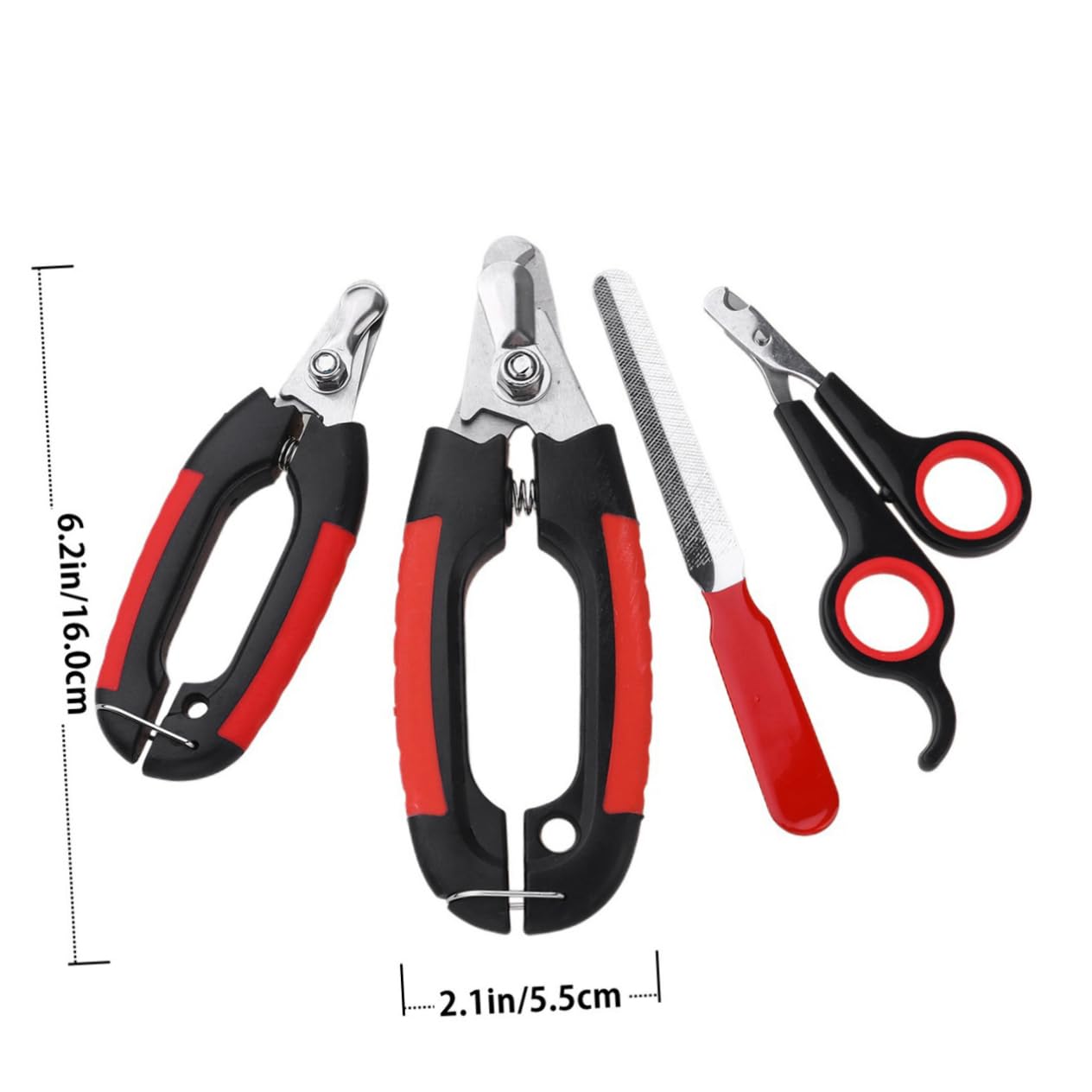 BESTonZON 4 Pcs Pet Nail Clipper Stainless Steel Dog Cat Grooming Scissors with File Comfortable Grip for Easy Nail Mixed Colors