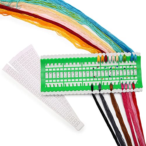 Image of Luxiv 50 Position Embroidery Floss Organizer, Thread Shelf with 15P Card | 50 Position Thread Holder And 15 Replaceable Cards, For Embroidery Floss, Needles, Cross Stitch And Sewing Projects