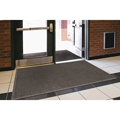 Genuine Joe EG020304 EcoGuard Indoor Wiper Floor Mat, Recycled Plastic and Rubber, 2' Width, 3' Length, Charcoal - Thumbnail 2