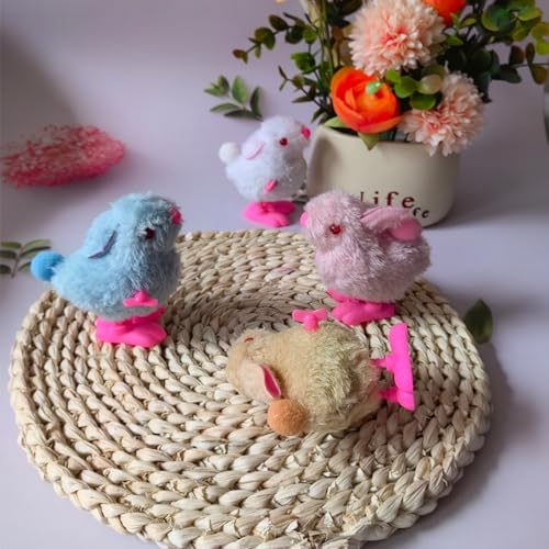 YUERFEILA Bunny and Jumping Chick Toys Easter Wind Up Chick Toys, Cute Chicken Hopping Windup Toy for Kids Toddlers Party Favors Goody Bag Fillers Gifts (Rabbit)