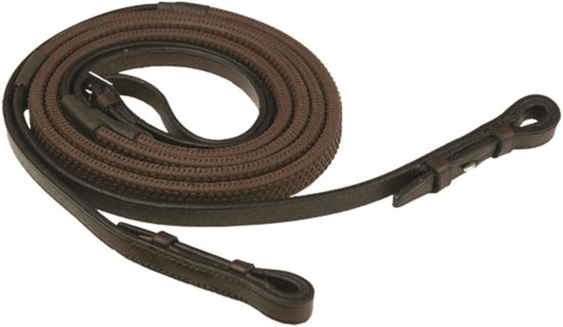 283231 Rubber Grip Reins Havanna Brown, 5/8"