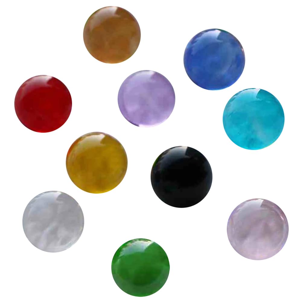10PCS Boules décoratives de Couleur Unie, 15mm Billes de Verre Transparentes pour vases, Aquariums et décoration intérieure, Mixte