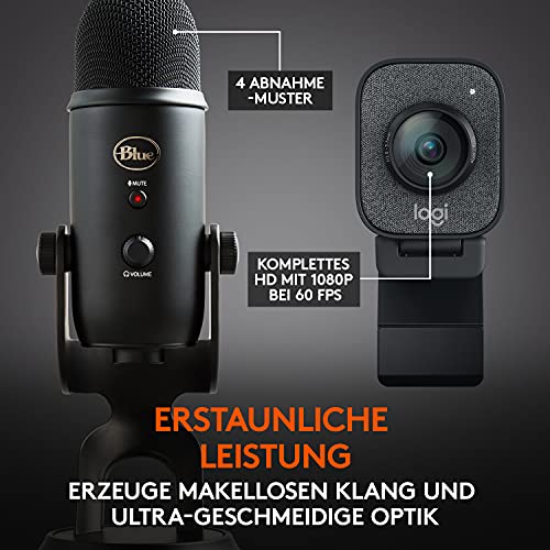 Blue Microphones Yeti Professionelles USB-Mikrofon + Logitech StreamCam – Live-Streaming-Webcam – Bild 4