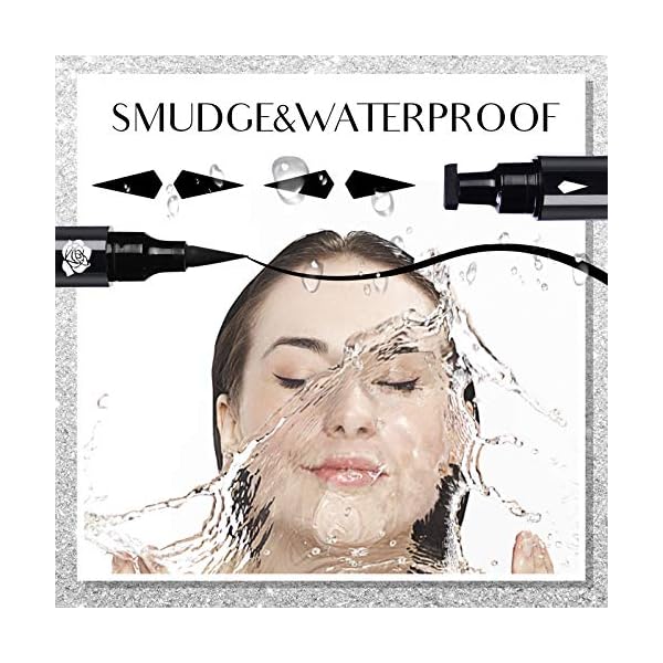 SHARLOVY Black Eyeliner Stamp Wingliner-Winged Eyeliner Stamps for Perfect Wing Cat Eyes Stamp Eyeliner, long Lasting Liquid Eyeliner Waterproof Smudge Proof 10MM