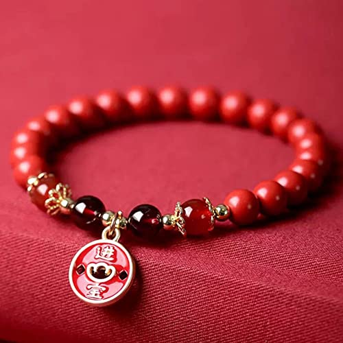 Bracelet Cinabre Feng Shui 8 mm : Perles de Chance pour Homme et Femme