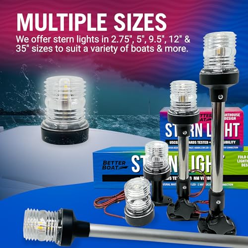 Image of Boat Anchor Light, 2.75 inch LED Stern Light, USCG Tested Waterproof Marine