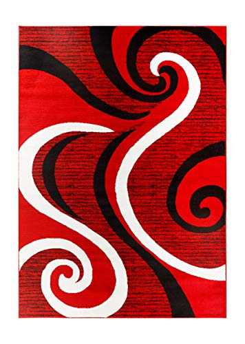 Tapete moderno GLORY RUGS 4x6 rojo miniatura 2