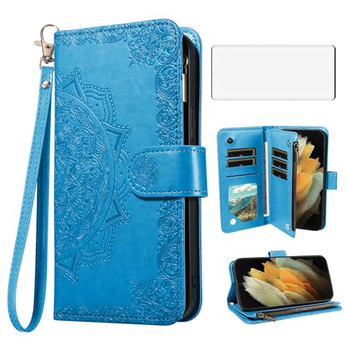 Coque pour Samsung Galaxy S21 Ultra 5G avec étui portefeuille