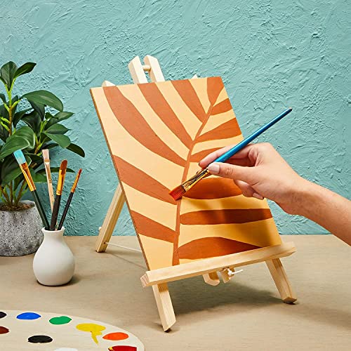 Image of Wooden Mini Easel Stand 10 inch for Painting & Display Purposes Small Handmade 10 Inch Canvas Stand for Painting, Presentations and Display Purposes (10 inch Set of 2)