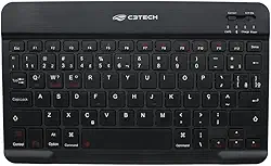 Teclado C3Tech Sem fio Bluetooth K-BT40BK Preto MINI Formato slim ultrafino, ideal para tablets, Teclas baixas chocolate, Bateria Recarregável, Suporte a Windows, MacOS, iOS, Android