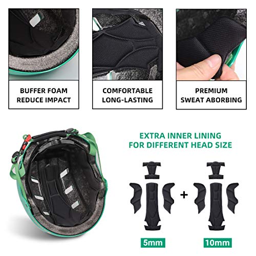 image for LANOVAGEAR Skateboard Helmet for Kids Youth & Adults with Two Removabl