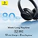 Baseus Bass BH1 NC Bluetooth Headphones Over Ear, SuperBass, 80H Playtime,AI ENC Clear Calls, Comfortable Fit, Smart App Control, Bluetooth 6.0, Foldable Lightwight Headset for Travel -Inky Black