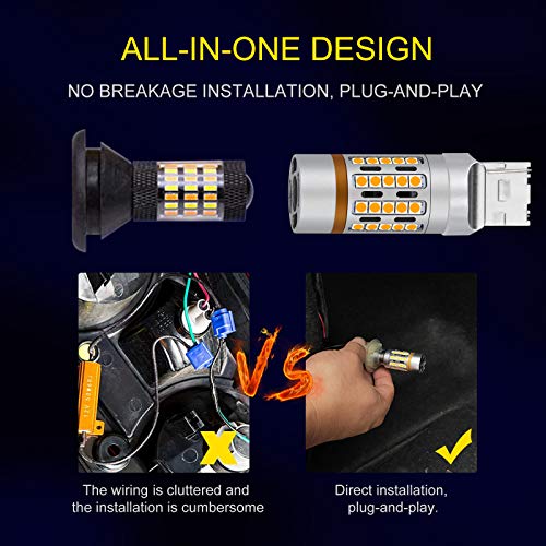 Xinyang 7440 T20 Led Bulbs Amber Yellow 22W 7444 7440Na W21W Led Bulbs For Turn Signal Lights With Build-In Load Resistor Canbus Error Free Anti Hyper Flash For Blinker Bulb (Pack Of 2) #TOP6