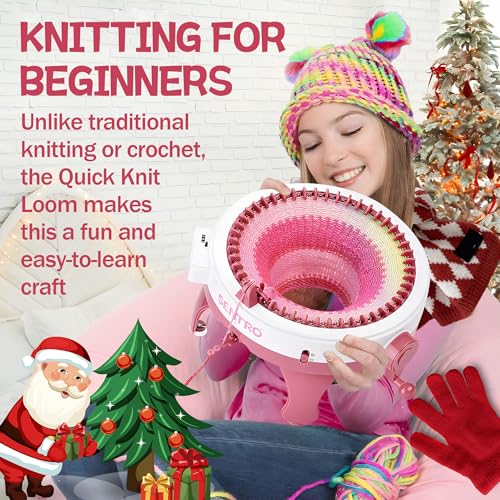 ROHSCE Máquina de tricô Sentro com 48 agulhas com contador de fileiras, tear de tecelagem inteligent