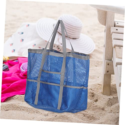Large Mesh Beach Bag for Women Zipper Pocket Swim Tote Bag for Sand Toys Gym and Travel Waterproof Storage with Detachable Base for Outdoor Activities4