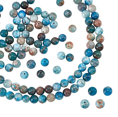 NBEADS About 61 Pcs Natural Apatite Beads Strands