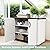 Devoko Outdoor Storage Cabinet 26 Cu Ft with Pad-Lockable Doors, Horizontal Storage Shed Waterproof Patio Tools Storage Box for Sofa Cushions, Gardening Tools and Accessories (White)
