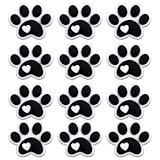 Mabor 12Pcs Dog Paw Print Beads for Beadable Pens, Beaded Pen Charms Keychain Making Supplies, Black Puppy Paw Silicone Focal Beads with Heart for DIY Crafts