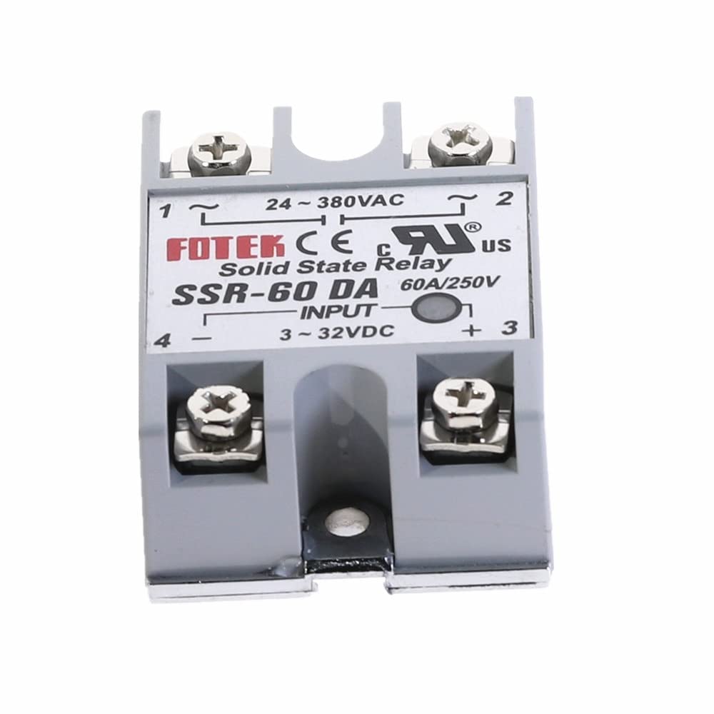 Parti elettroniche 2 pz SSR-60DA 60A Modulo Relè A Stato Solido 3-32 V DC Ingresso 24-380 V CA